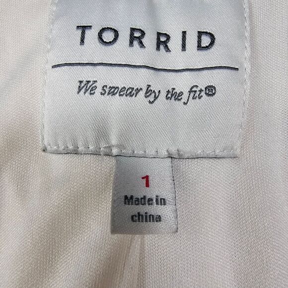 Torrid‎ Stripped Lightweight Linen Blend Long Sleeve Blazer Women's Size 1 - Picture 7 of 13